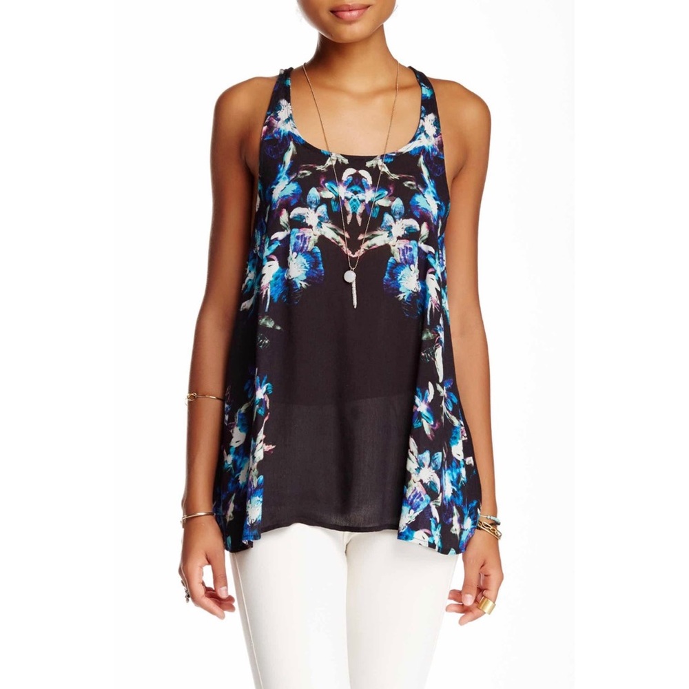 new Free People โฆ Draped Back Cami โฆ Night Floral - Picture 5 of 12